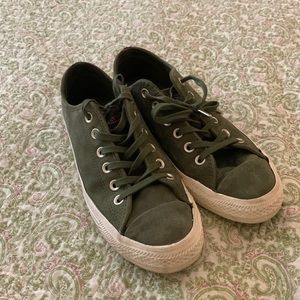 EUC Converse All Star, size 8, green suede